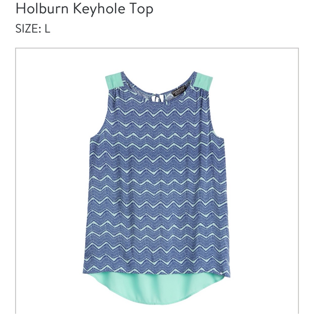 Papermoon Blue And Teal Chevron Blouse